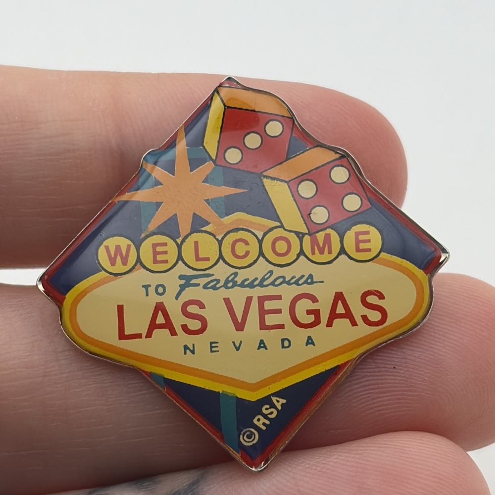 Welcome To Fabulous Las Vegas Nevada Dice Lapel Hat Pin